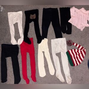 🌸 Toddler Girl Tights & Basics Lot – Size 2T (10-Piece Bundle) 🌸